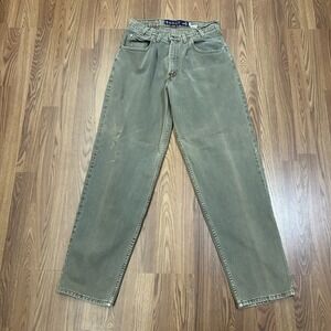 Levi's Silver Tab Baggy Gold Beige Jeans Vtg 90s Purple Label Mens 33x34 Vintage